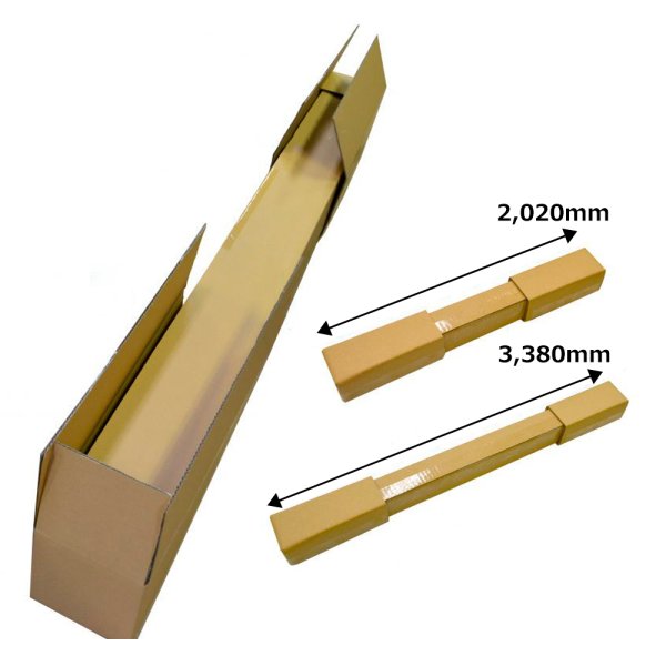 画像1: 送料無料・長尺物可変保管ダンボール箱 170×170×2,020mm(最大3,380mmまで)「4セット」