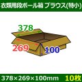 衣類用ダンボール箱 378×269×高さ100mm「10枚」ブラウス(特小)