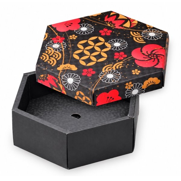 画像1: 送料無料・ギフト箱（和菓子用）六角BOX 優美 180×156×65(47)mm「50枚」