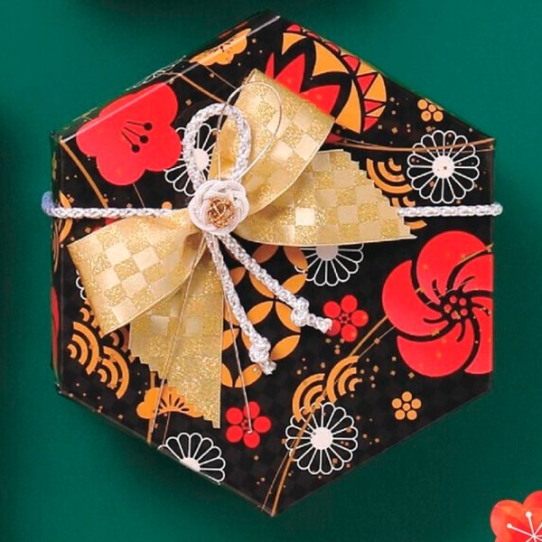 画像2: 送料無料・ギフト箱（和菓子用）六角BOX 優美 180×156×65(47)mm「50枚」