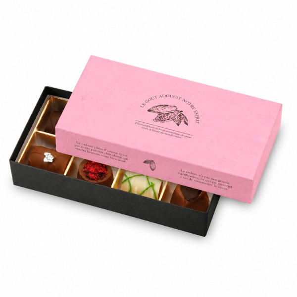 画像1: 送料無料・ギフト箱（洋菓子用）コロレ 8個用 ピンク 167×85×33mm「100枚」