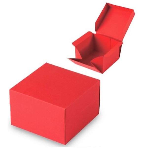 画像1: 送料無料・ギフト箱（洋菓子用）マテリアルキューブ ルージュ 125×125×80mm「100枚」