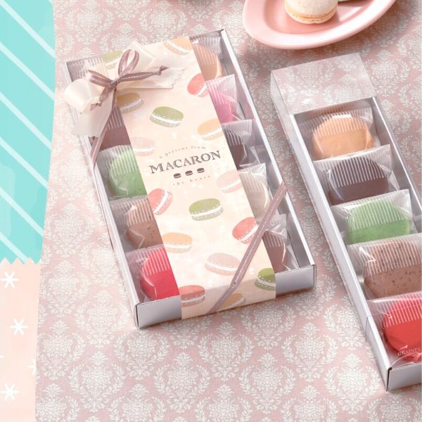 画像3: 送料無料・ギフト箱（洋菓子用）マカロンドゥスール 5 70×280×30mm「100枚」