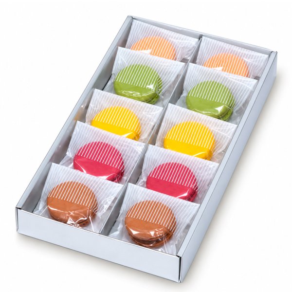画像1: 送料無料・ギフト箱（洋菓子用）マカロンドゥスール 140×280×30mm「100枚」