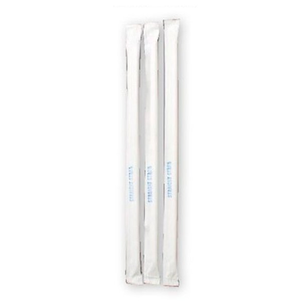 画像1: 送料無料・ストロー ストレート 袋入 白 500P 4.5φ×150mm「10,000本」