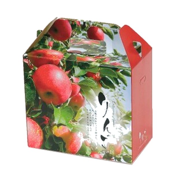 画像1: 送料無料・りんご4個手提箱 220×120×195mm「100枚」