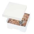 送料無料・お重箱 白 赤飯小 160×160×55（40）mm「50枚」