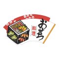 送料無料・販促シール「おせち料理」 83×47mm「1冊500枚」
