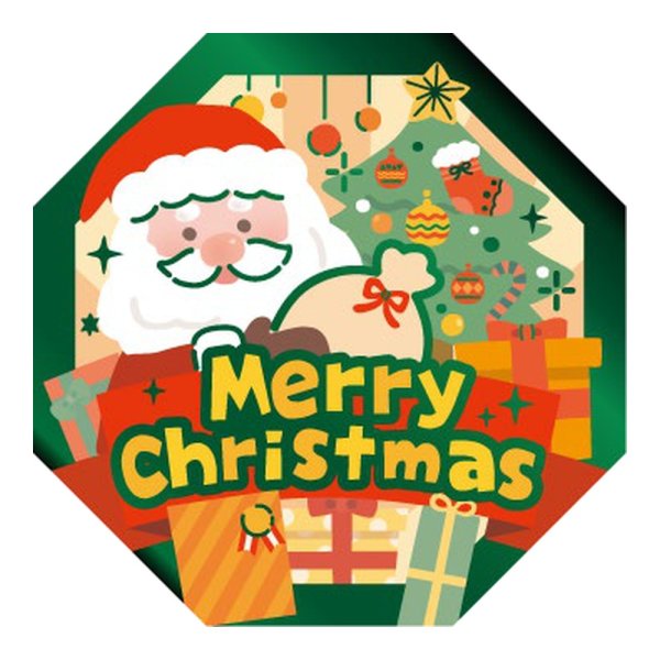 画像1: 送料無料・販促シール「Merry Christmas」 30×30mm「1冊300枚」