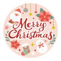 送料無料・販促シール「Merry Christmas」 30×30mm「1冊300枚」