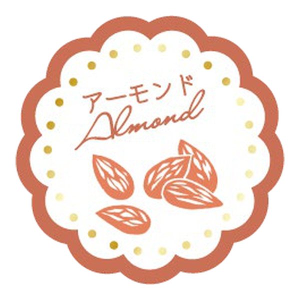 画像1: 送料無料・販促シール「アーモンド」 30×30mm「1冊150枚」