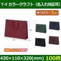 送料無料・手提袋 T-Y カラークラフト 幅430×マチ110×丈320mm 「100枚・500枚・1000枚」全5色