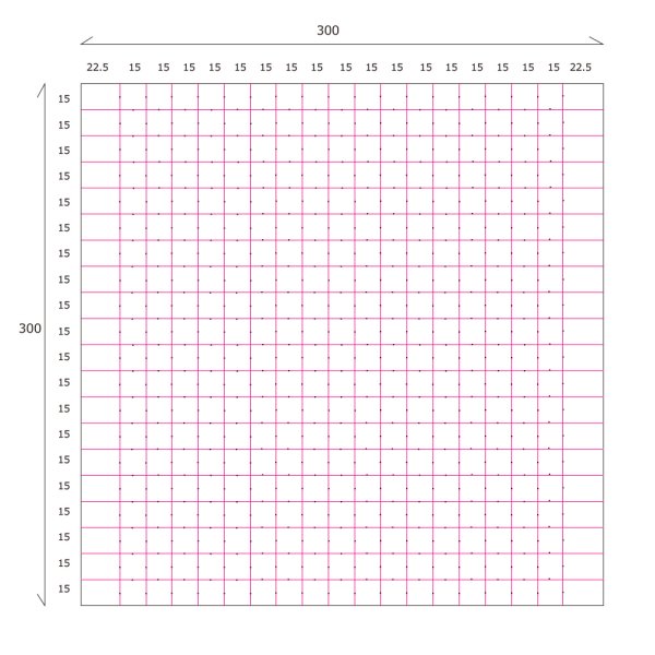 【カットライン】※目地の両端のみ幅が異なります。