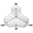 画像1: 送料無料・エペラン角あて[C38×CX] 外寸150×150×120mm・30mm厚「200個」 (1)