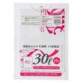 送料無料・ポリ袋「容量表示入り 30リットルタイプ・白半透明」500×700mm 厚み0.017mm「600枚」 ピンクリボンモデル