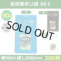 送料無料・省資源ポリ袋「MAXシリーズ(HDPE) 90リットルタイプ　全3色」900×1,000mm 厚み0.025mm「300枚」