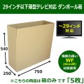 送料無料・WF(紙厚8mm)ダンボール箱 750×250×540mm　「5枚」(29インチ以下薄型テレビ対応 箱のみ)