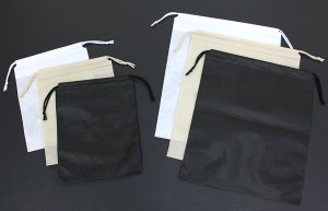 画像2: 送料無料・不織布巾着袋 W200×H250〜W600×H650「2,000枚」全5サイズ×全3色 ベージュ（在庫限り）、白、黒