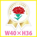 送料無料・母の日シール　「HAPPY　ＣＡＲＮＡＴＩＯＮ」(金箔)　W45×H51mm「1冊500枚（1シート10枚）」