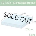送料無料・スタイロフォームIB「ブルー 」900×900×100mm「2枚」