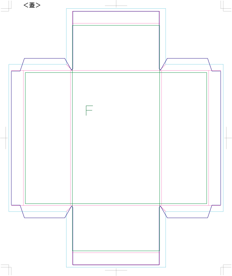 印籠型貼箱展開図