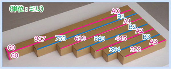 ポスター用ダンボール箱サイズ