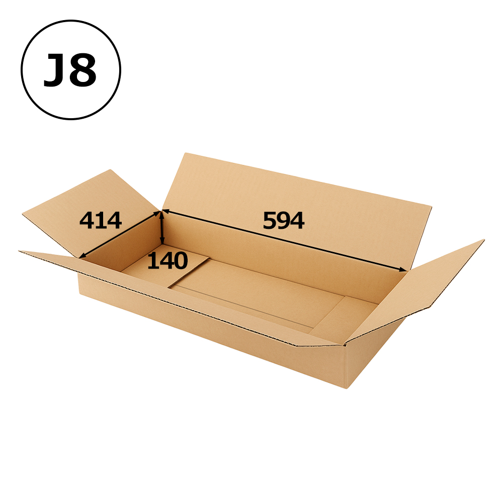 送料無料・衣類用ダンボール箱 594×414×高さ140mm「40枚」J8