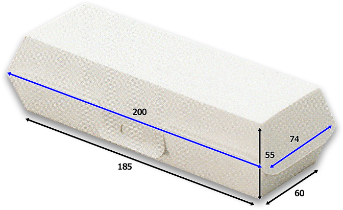 テイクアウト用 食品容器 マイクロフルート 底寸=185×60 間口寸=200×74 高さ=55(mm) 耐油耐水「600枚」|  段ボール箱と梱包資材のIn The Box（インザボックス）