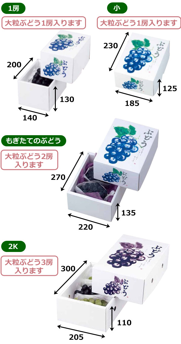 フルーツ用ギフトボックスもぎたてのぶどう