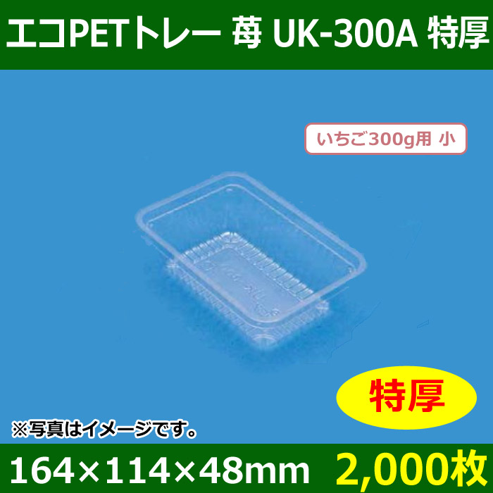送料無料・青果用トレー エコPETトレー 苺 UK-300A 特厚 164×114×48mm「2,000枚」| 段ボール箱と梱包資材のIn The  Box（インザボックス）