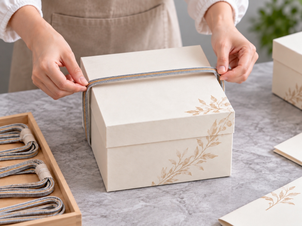 輪加工した紐を使用したパッケージ