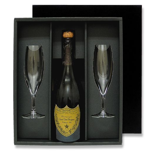 送料無料・シャンパン1本用箱・柄無しグラス2個付「6セット」E段　適応瓶：約88φ×320Hまで