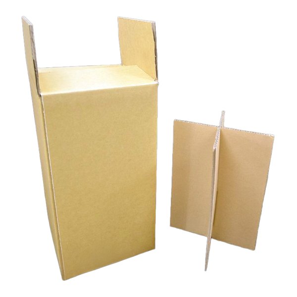 画像1: 送料無料・ワイン4本用ダンボール箱、仕切り板付 181×181×335mm 「20セット」適応瓶：約90φ×320Hまで (1)