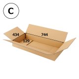 衣類用ダンボール箱 744×434×高さ90mm「40枚」D | ダンボール箱・梱包