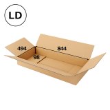 にん　Sサイズ　10箱　② 長尺衣類用ダンボール箱 844×494×高さ148mm「40枚」LC