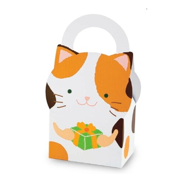 画像1: 送料無料・アニマルBOX 親子ねこ 120×80×180(230)mm「200枚／10枚」 (1)