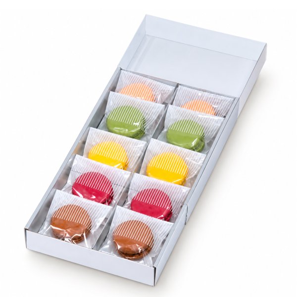 画像2: 送料無料・ギフト箱（洋菓子用）マカロンドゥスール 140×280×30mm「100枚」 (2)
