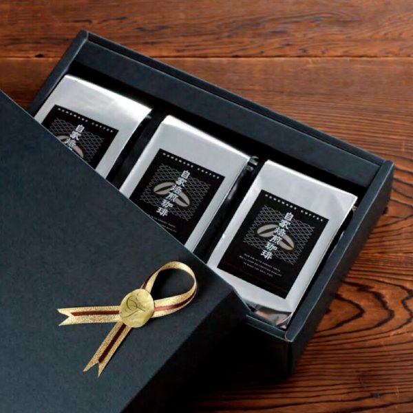 画像2: 送料無料・シール 自家焙煎珈琲 黒 80×60mm「200枚」 (2)