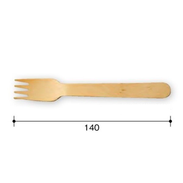 画像1: 送料無料・木製フォーク 14cm  140mm「5,000本」 (1)