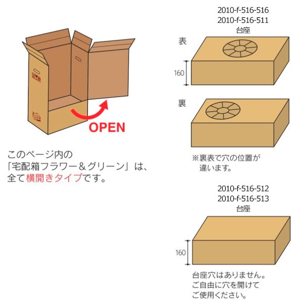 画像3: 送料無料・宅配箱(花用)フラワー&グリーン 胡蝶蘭 550×450×1000mmほか「5枚から」 (3)