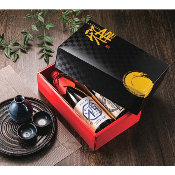 画像2: 送料無料・ギフト箱(酒用)格子柄(みやび)太・細兼用720ml/1.8L 300×178×90mmほか「30枚・40枚」 (2)