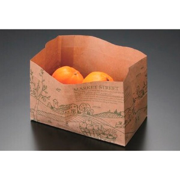 画像2: 送料無料・袋（青果用）SHバッグ 角底 緑 ひも有/無 180×95×120mm「400枚・2,000枚」 (2)