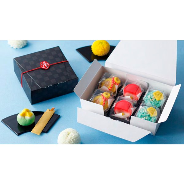 画像2: 送料無料・ギフト箱(和菓子用)ルミア和包 黒 トレー有/無 123×62×45.5mmほか「200枚」 (2)