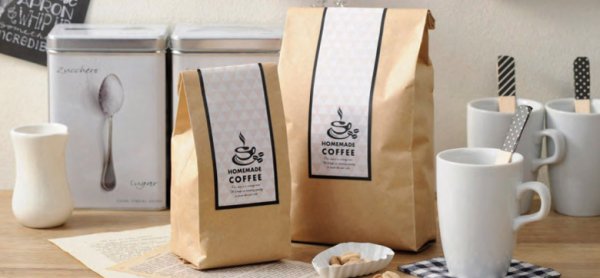 画像2: 送料無料・袋(コーヒー用)アルミ平袋 50g クラフト/ ホワイト 小口/大口 背貼/三方 100×130mmほか「100枚~2,000枚」 (2)