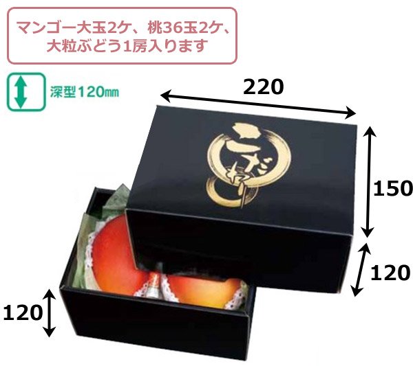 いラインアップ ギフト箱（フルーツ用）こだわりの黒 220×150×120mmほか「50枚 管楽器・吹奏楽器