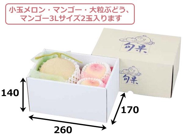 画像2: 送料無料・ギフト箱(フルーツ用)ロイヤル旬果 265×290×155mmほか 全2色「20枚~40枚」 (2)