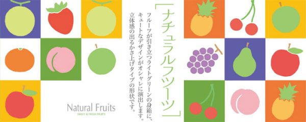 画像2: 送料無料・ギフト箱（フルーツ用）ナチュラルフルーツ 180×270×105（身箱深さ60）mmほか「40枚・50枚」 (2)