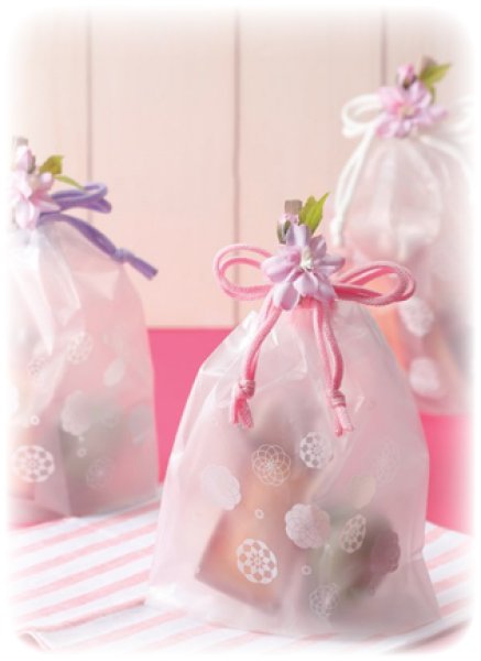 画像2: 送料無料・ラッピング袋(和菓子用)巾着袋 てまり/優美 160×60×140(180)mm 全8種「100枚・1,000枚」 (2)