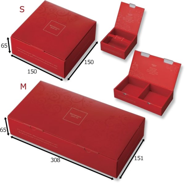 画像3: 送料無料・ギフト箱(菓子用)ルージュエレガンス S/M 150×150×65mmほか「50枚・100枚」 (3)