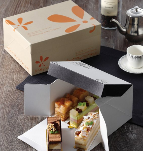 画像2: 送料無料・ギフト箱(ケーキ用)フードサービスノンブル 125×90×110mmほか 全6種「100枚~400枚」 (2)